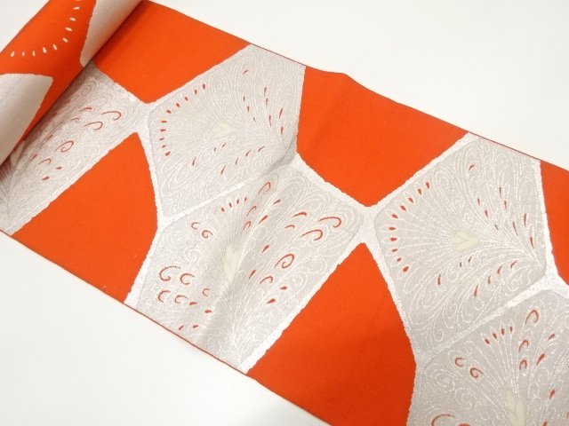 JAPANESE KIMONO / ANTIQUE BOLT FOR HASSUN OBI / WOVEN FLORAL SARASA